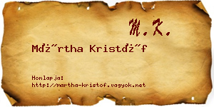 Mártha Kristóf névjegykártya