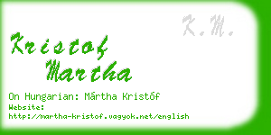 kristof martha business card