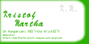 kristof martha business card